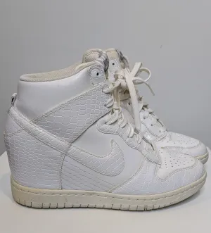 Nike Dunk Sky Hi High White Croc Print Wedge Sneakers