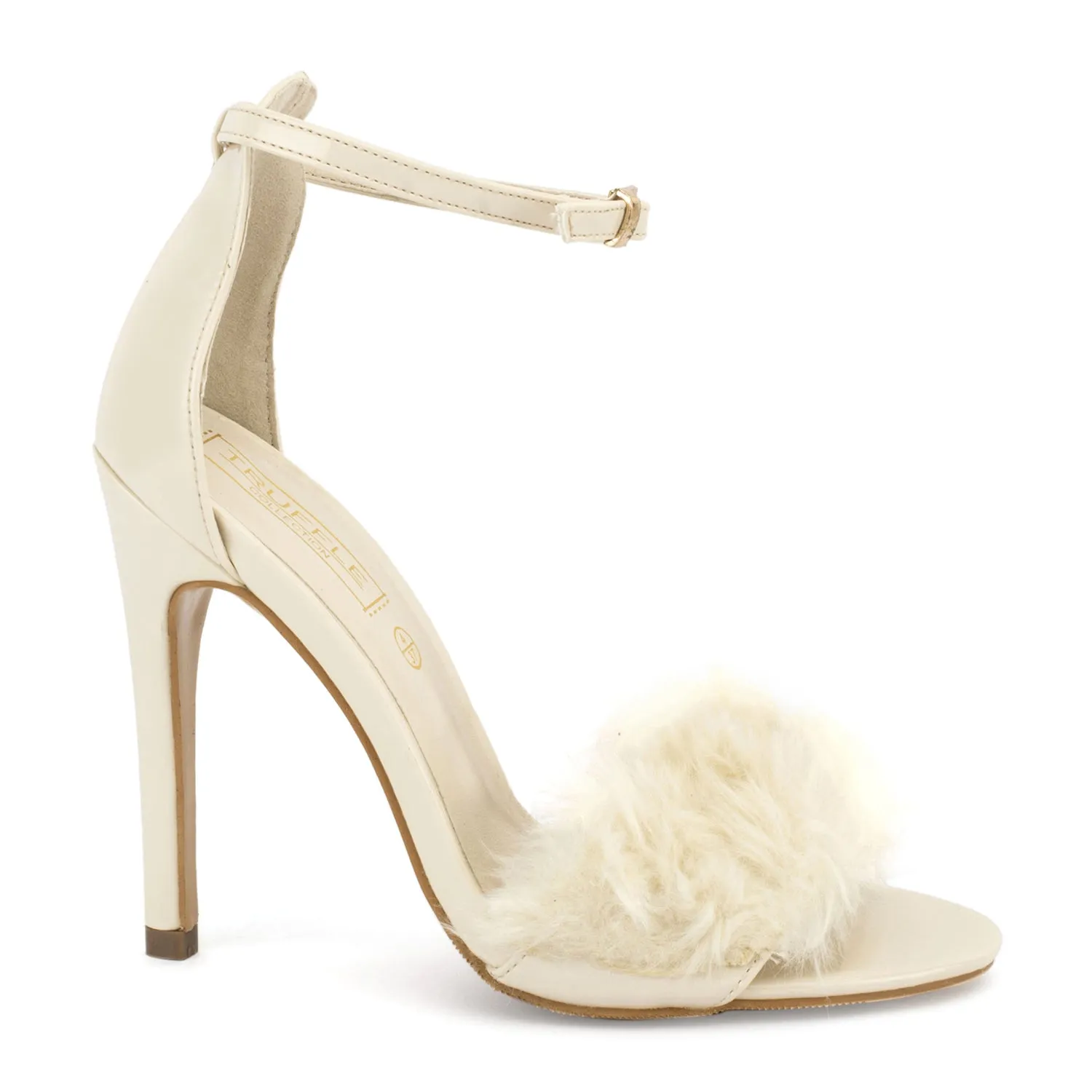 Nude Fur Stiletto Sandal