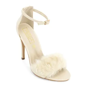 Nude Fur Stiletto Sandal