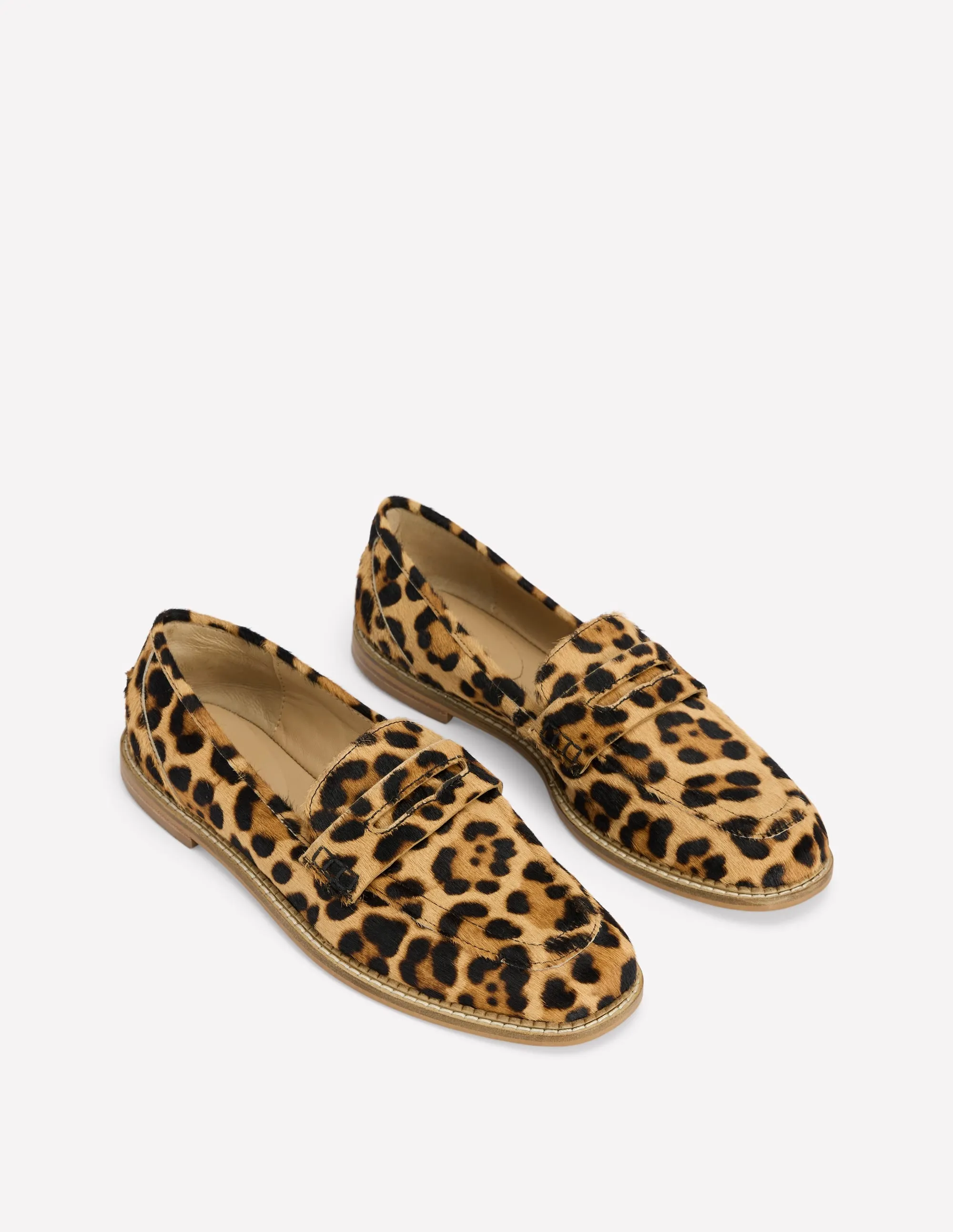 Nya Structured Penny Loafers-Classic Leopard