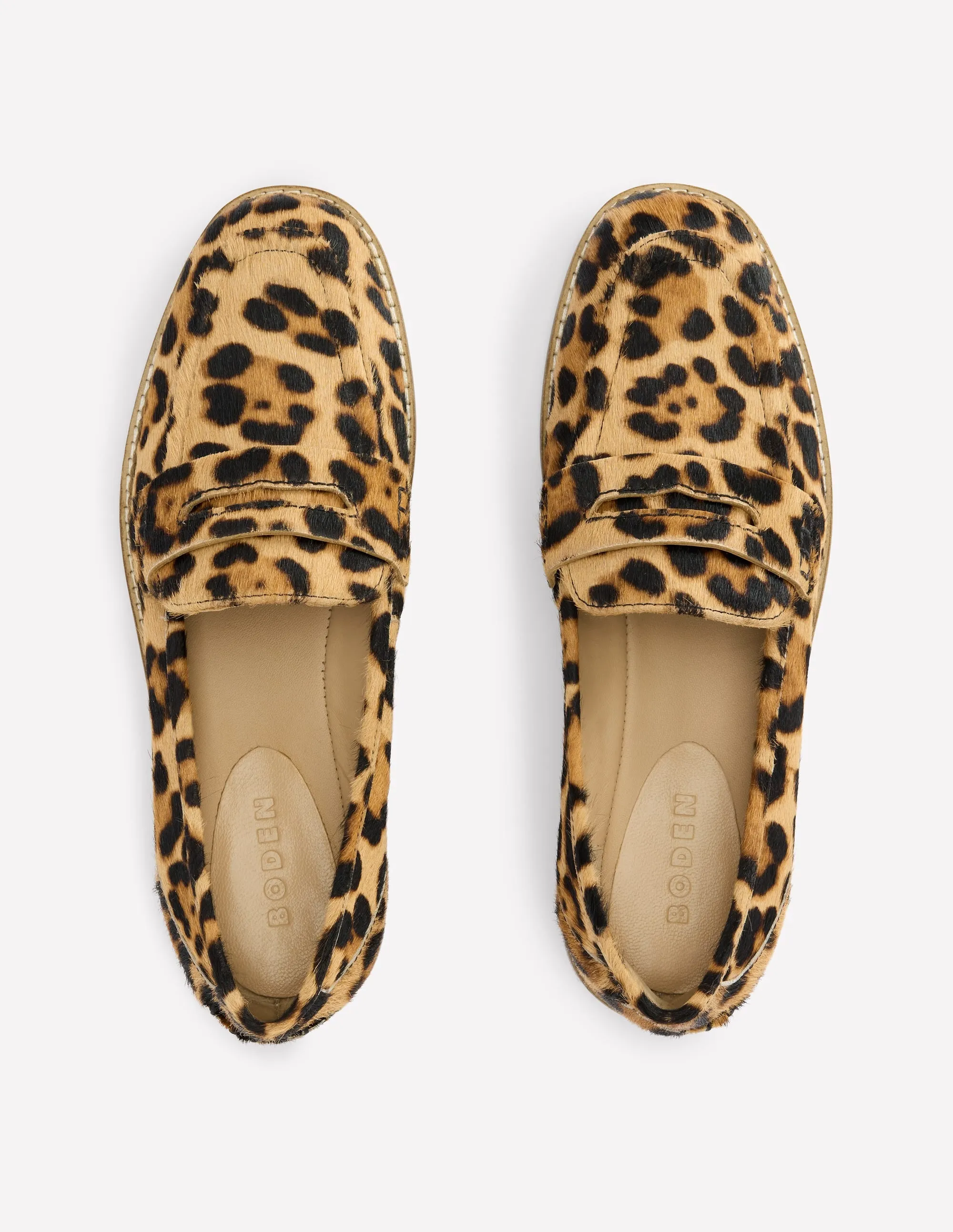 Nya Structured Penny Loafers-Classic Leopard