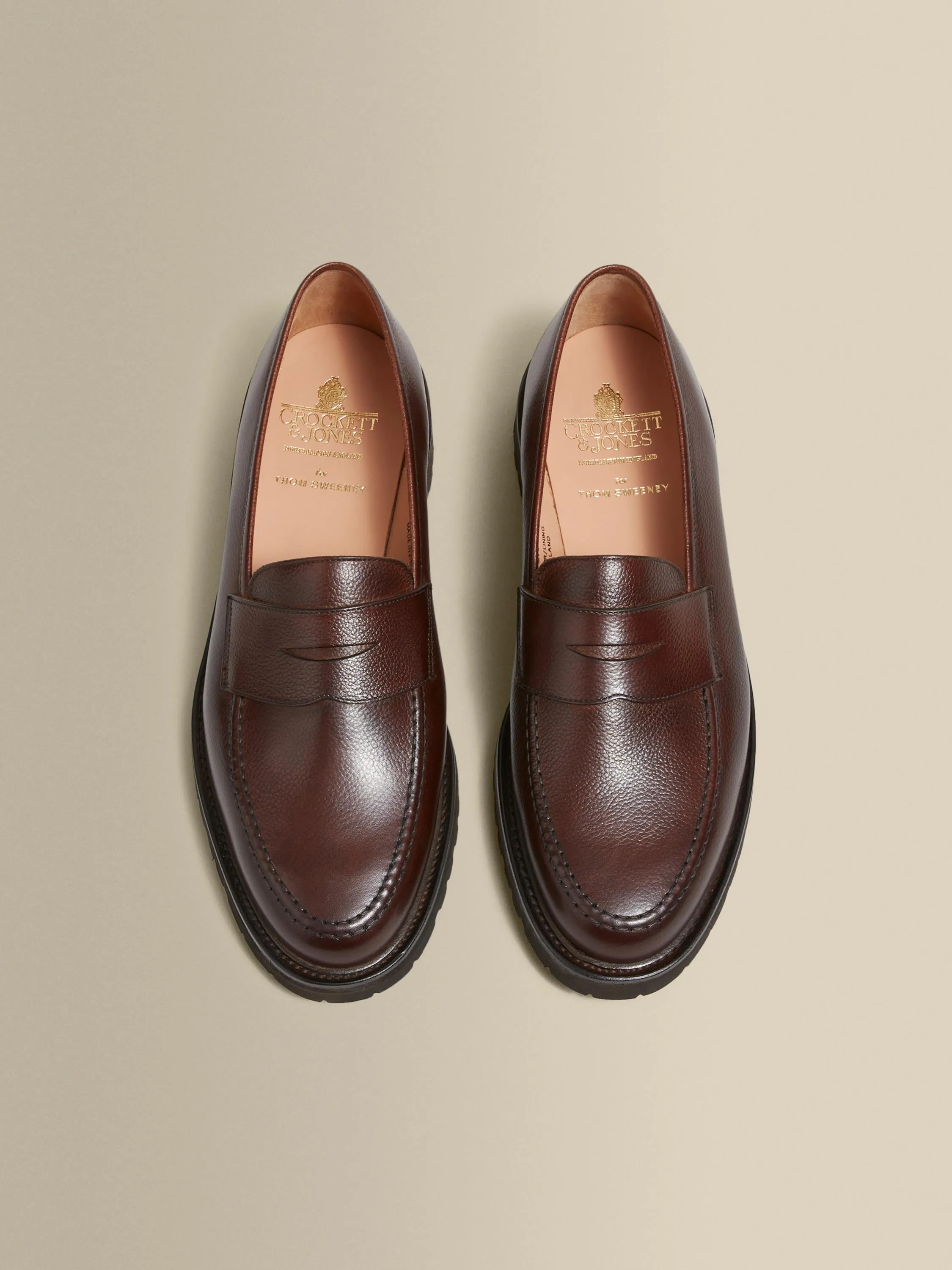 Pebble Grain Leather Penny Loafer Shoes