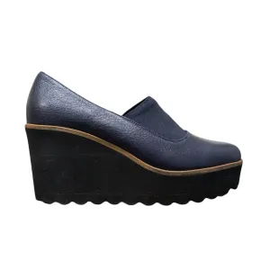 Pedro Anton Navy Wedge Pumps Size UK 4 / EU 37 / US 6.5