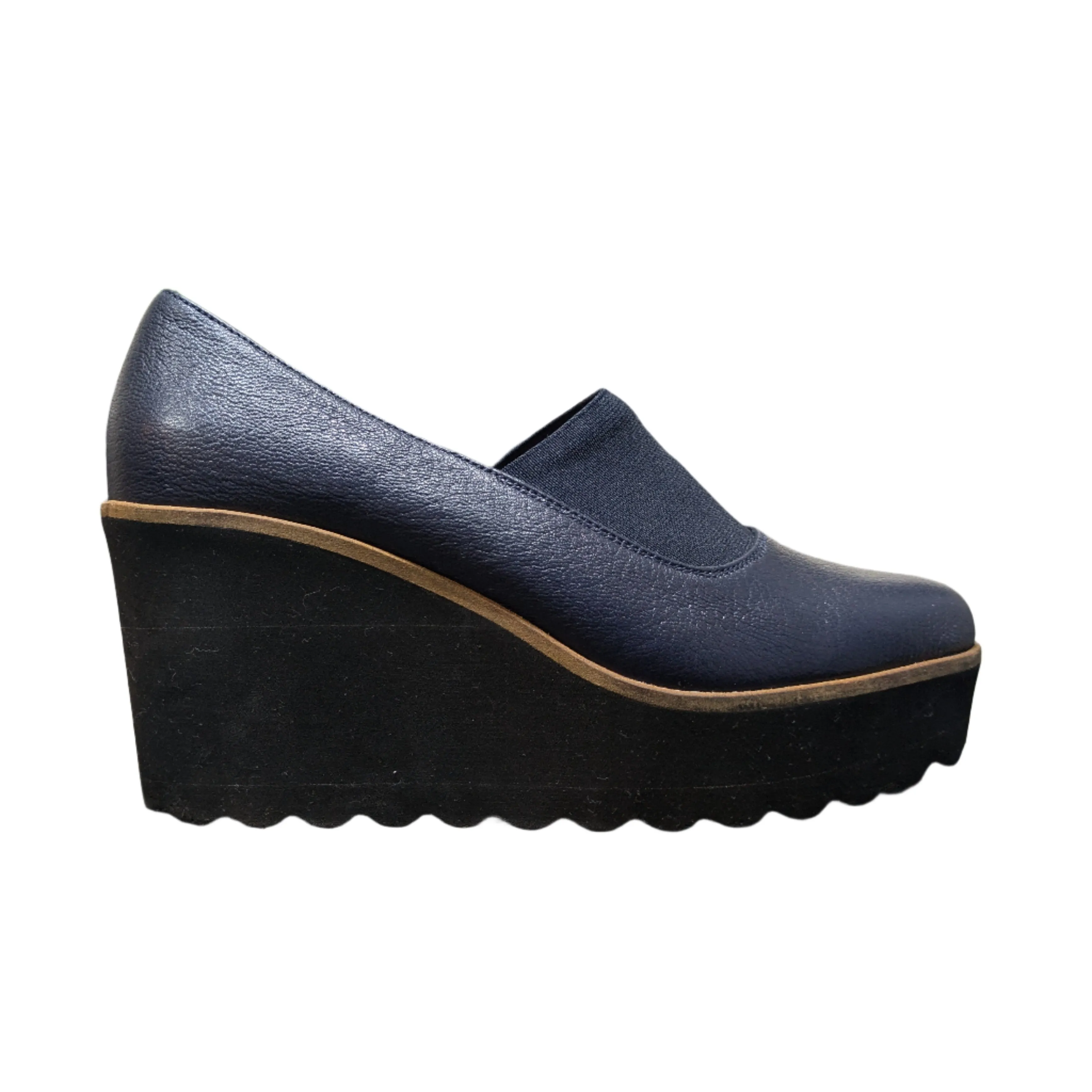 Pedro Anton Navy Wedge Pumps Size UK 4 / EU 37 / US 6.5