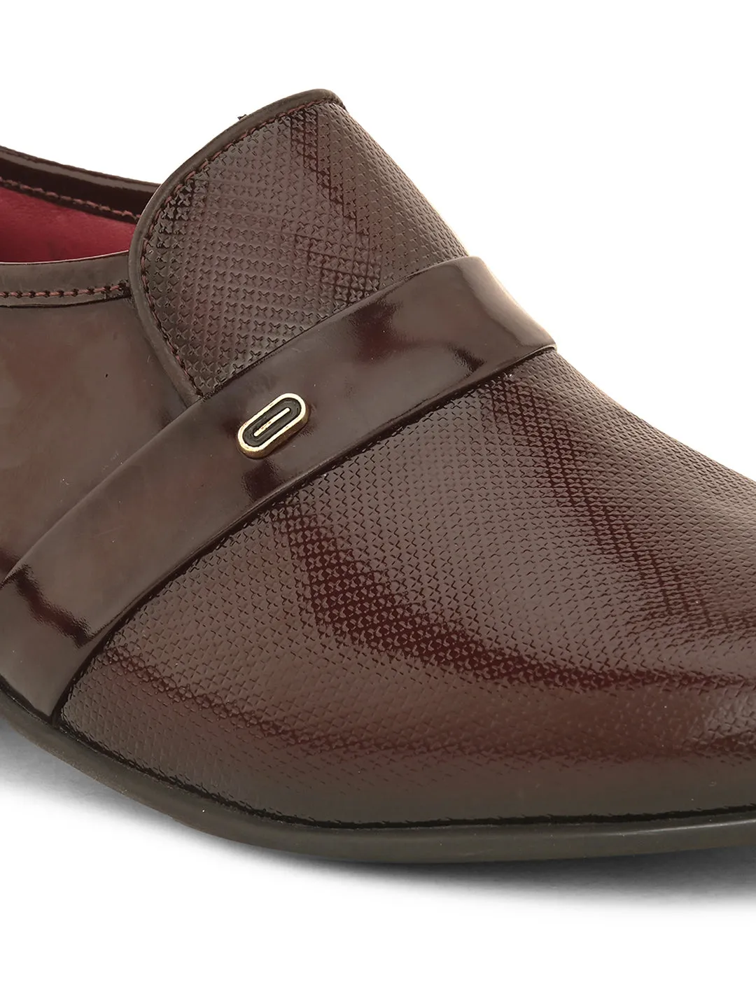 Pelle Albero Cherry Leather Slip on Cuban Heel Formal Shoes For Men