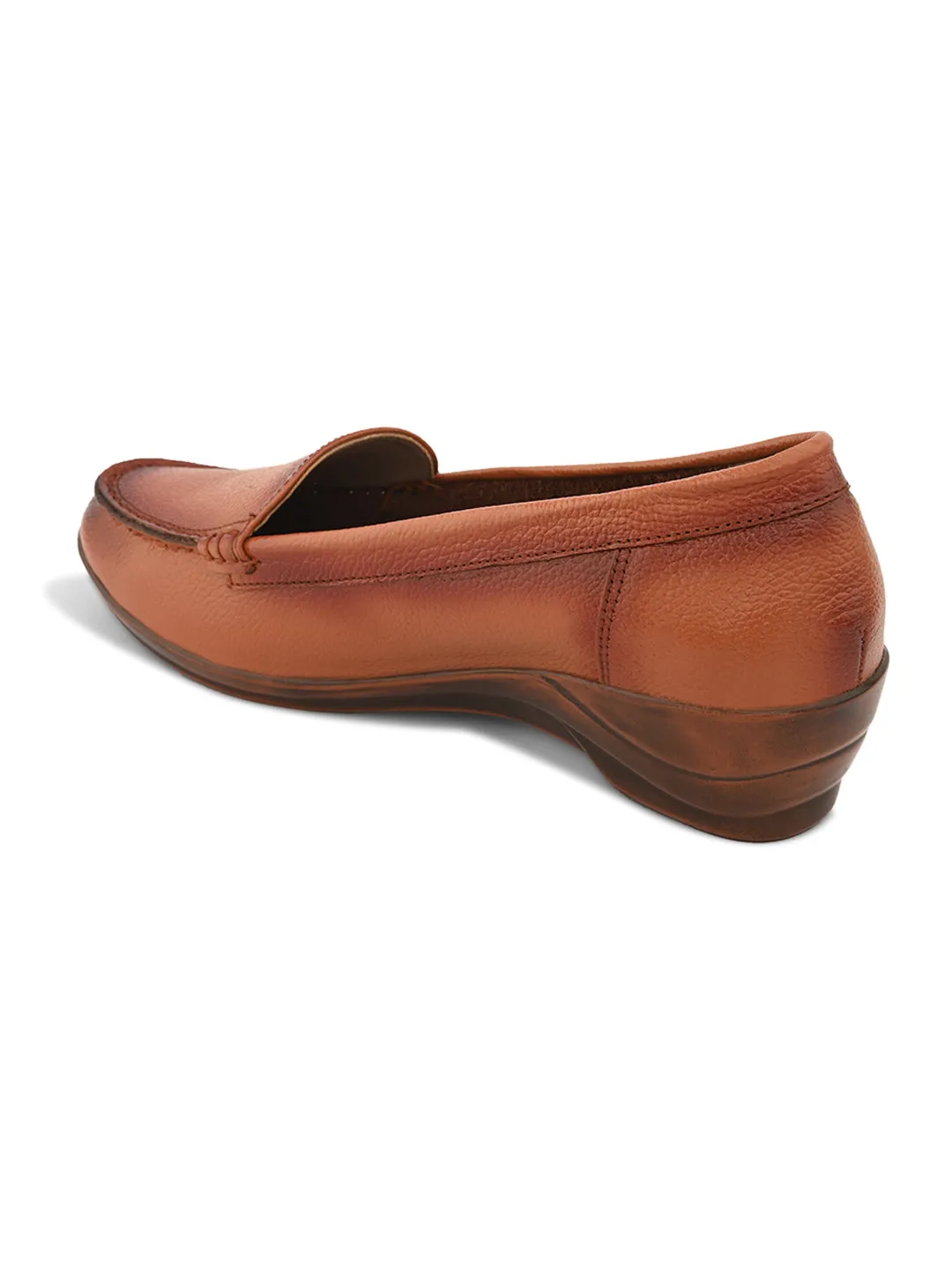 Pelle Albero Women Tan Leather Wedge Heel Ballerina