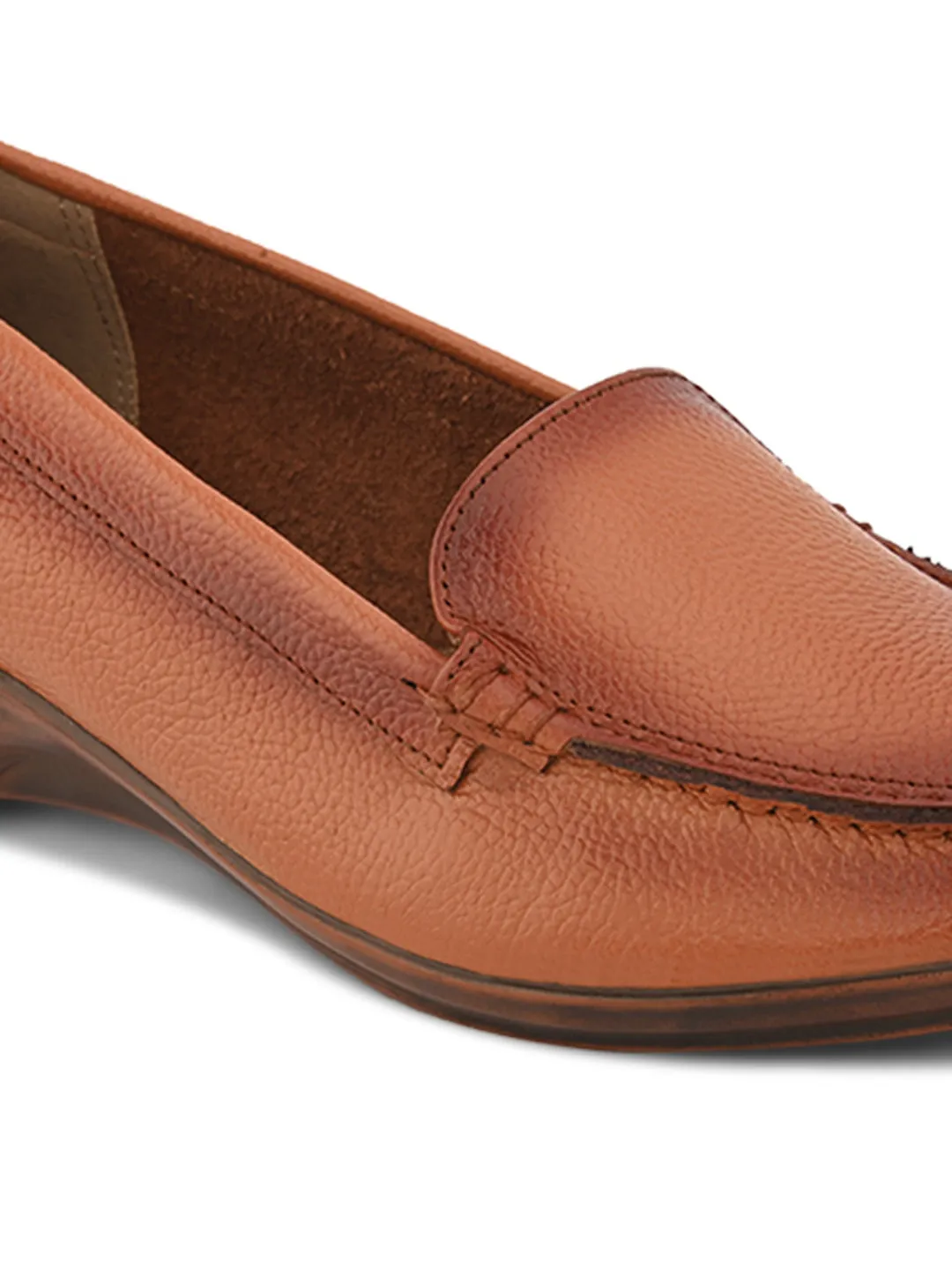 Pelle Albero Women Tan Leather Wedge Heel Ballerina