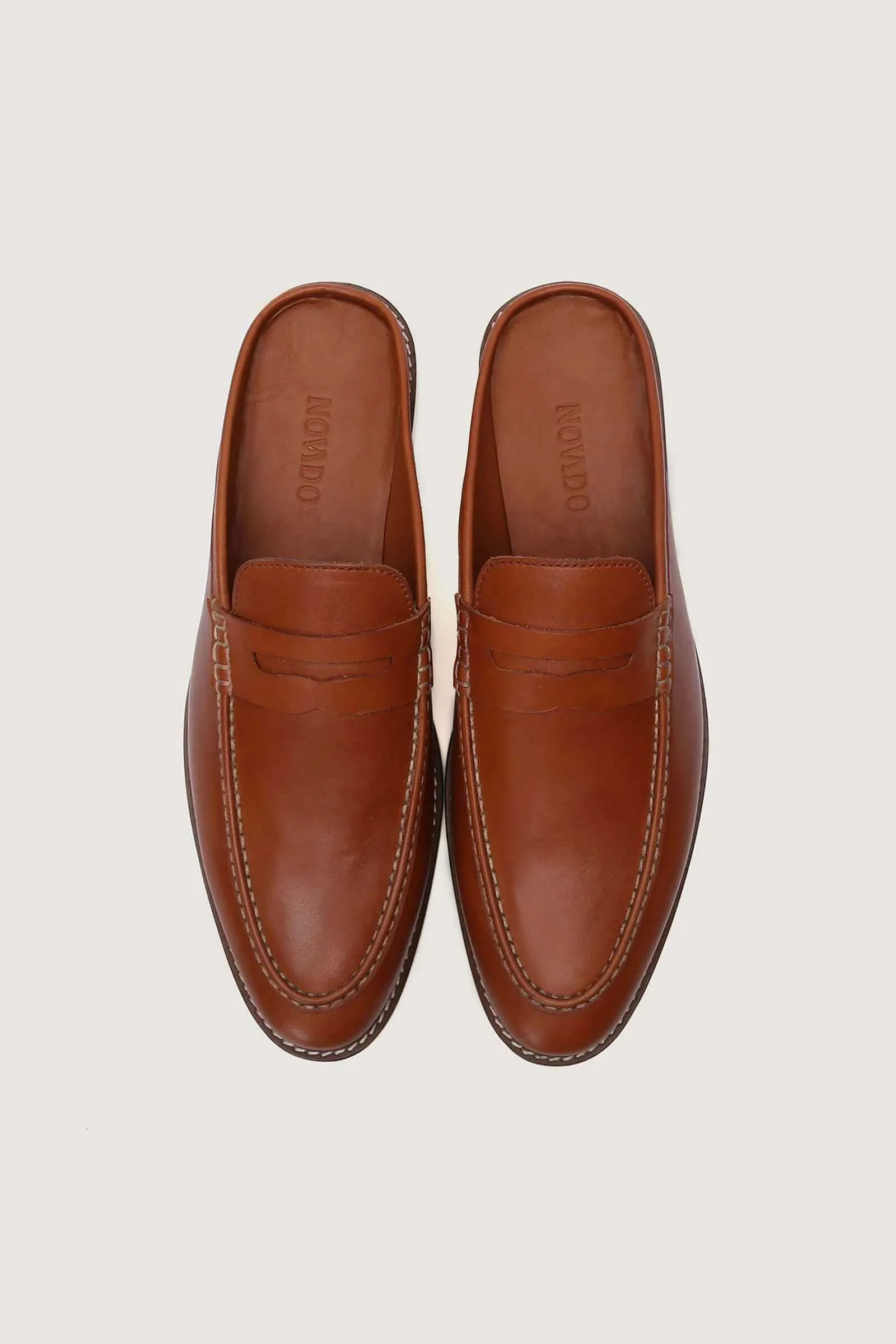 Penny Backless Leather Loafers