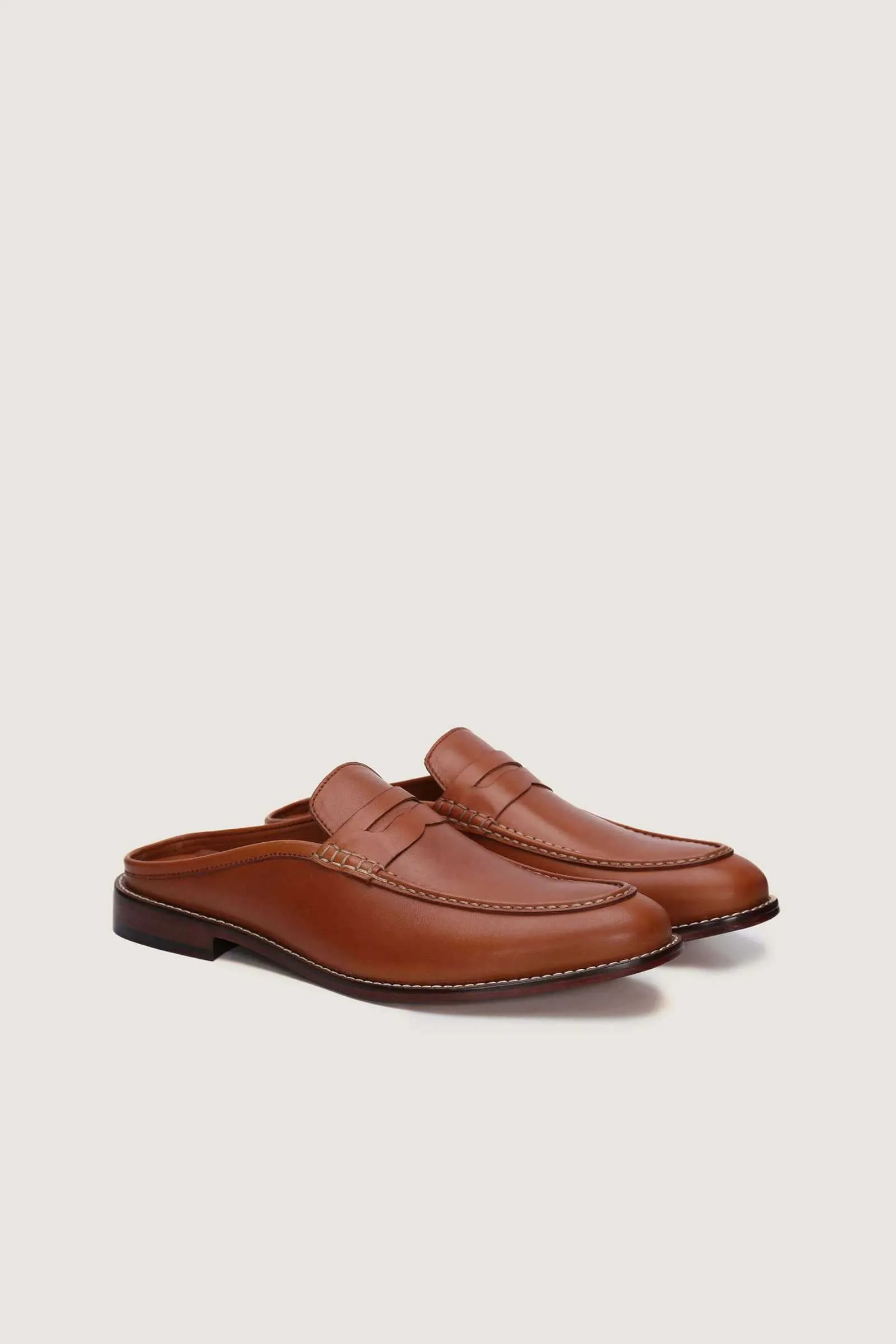 Penny Backless Leather Loafers