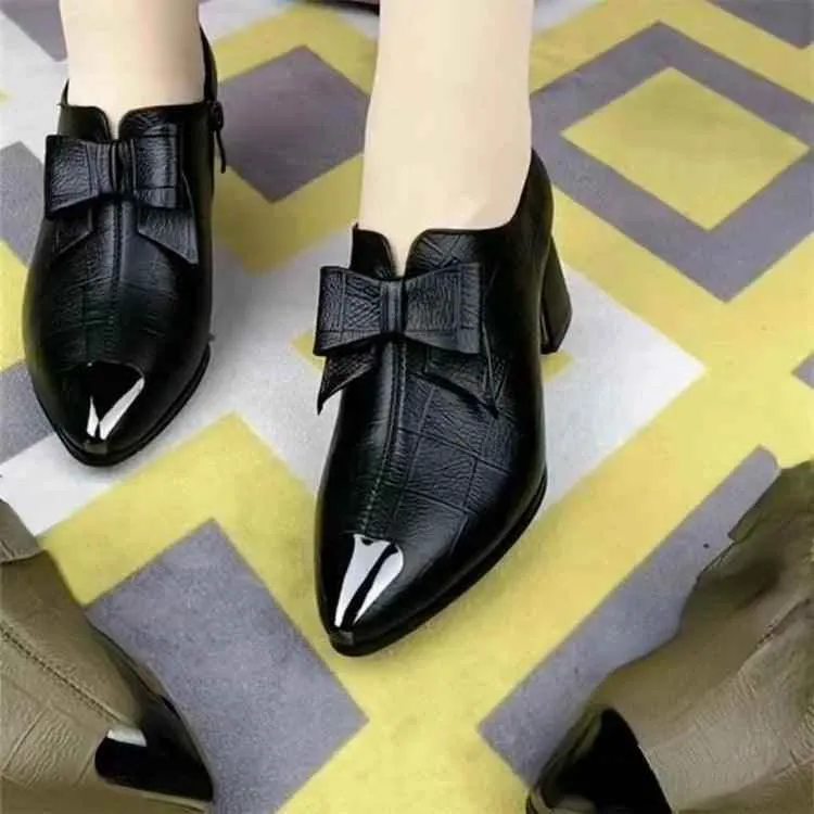 Pumps Women's Casual Shoes GRCL0148 Leather Square High Heels