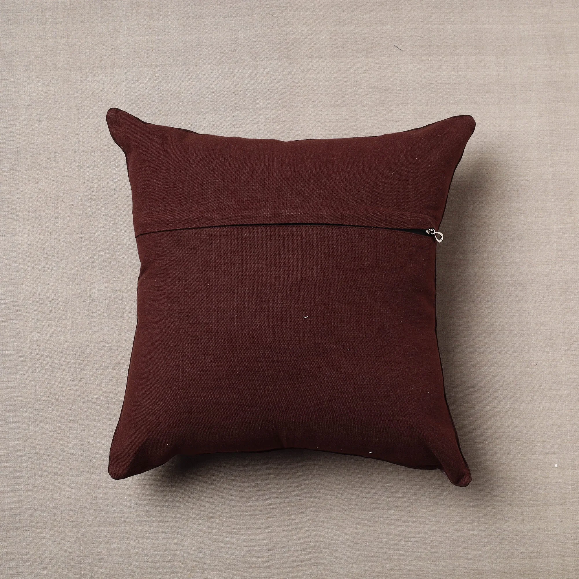 Purple - Soof Embroidery Cotton Cushion Cover (16 x 16 in)