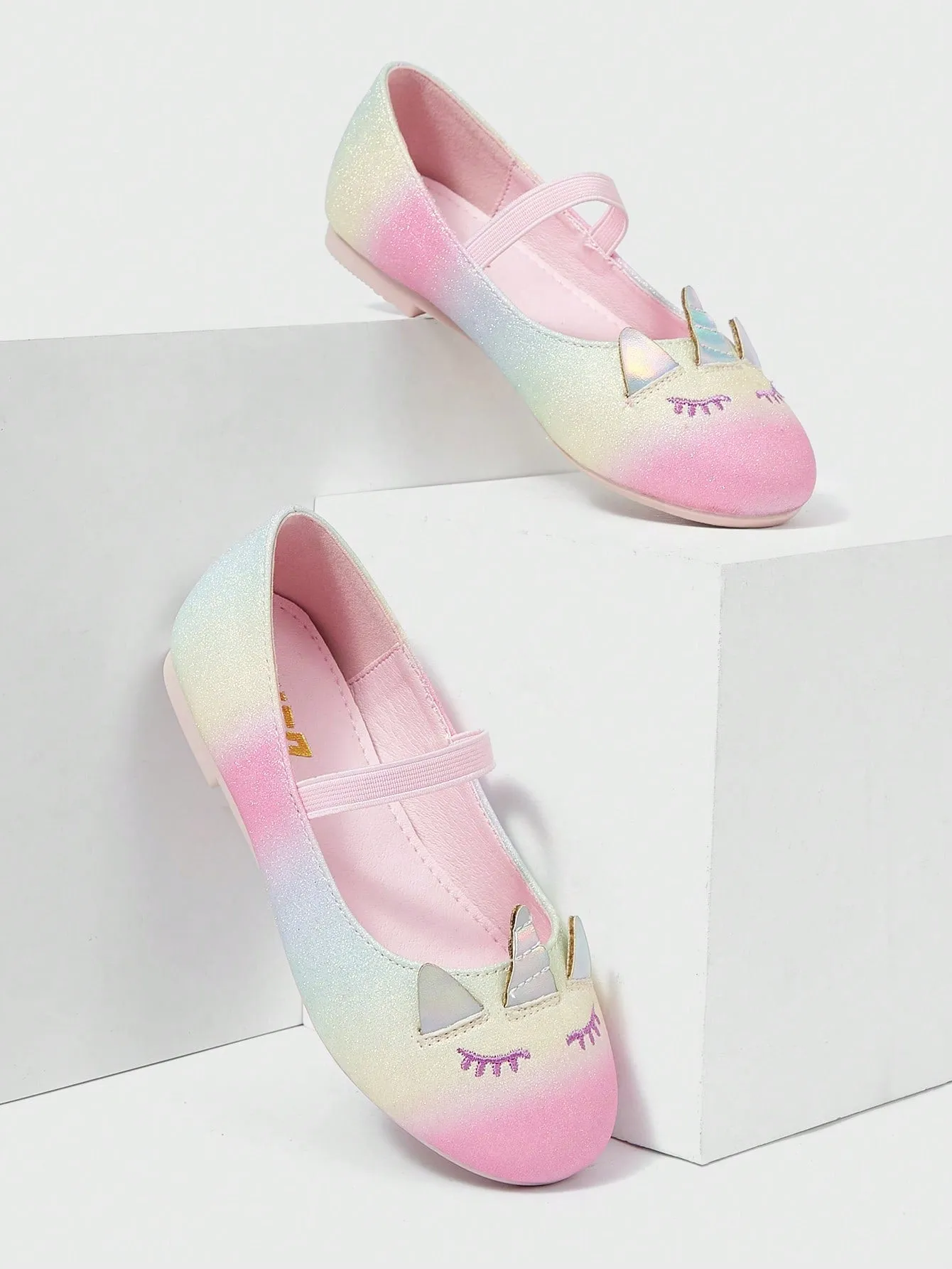 Rainbow Style Cartoon Unicorn Flat Shoes