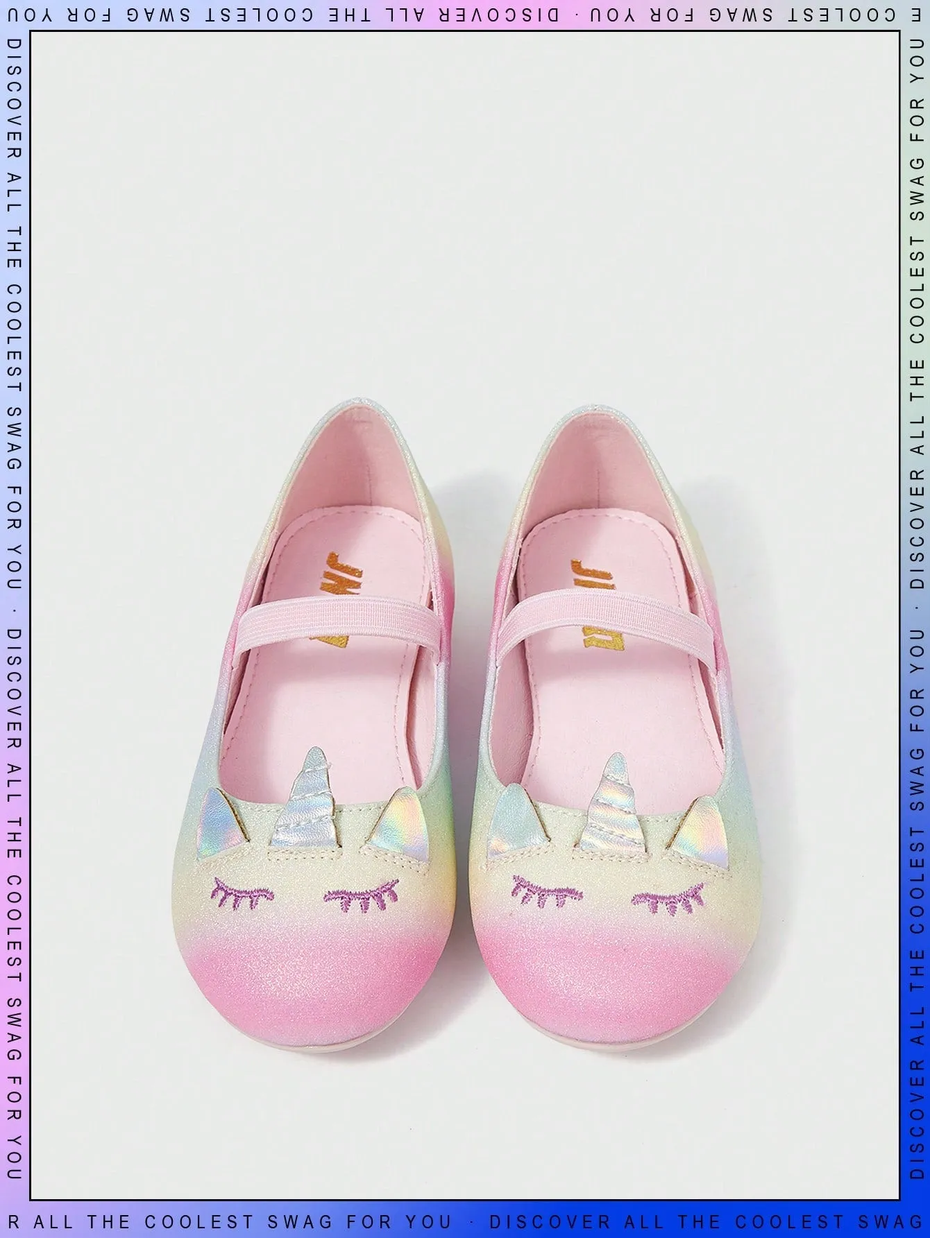 Rainbow Style Cartoon Unicorn Flat Shoes
