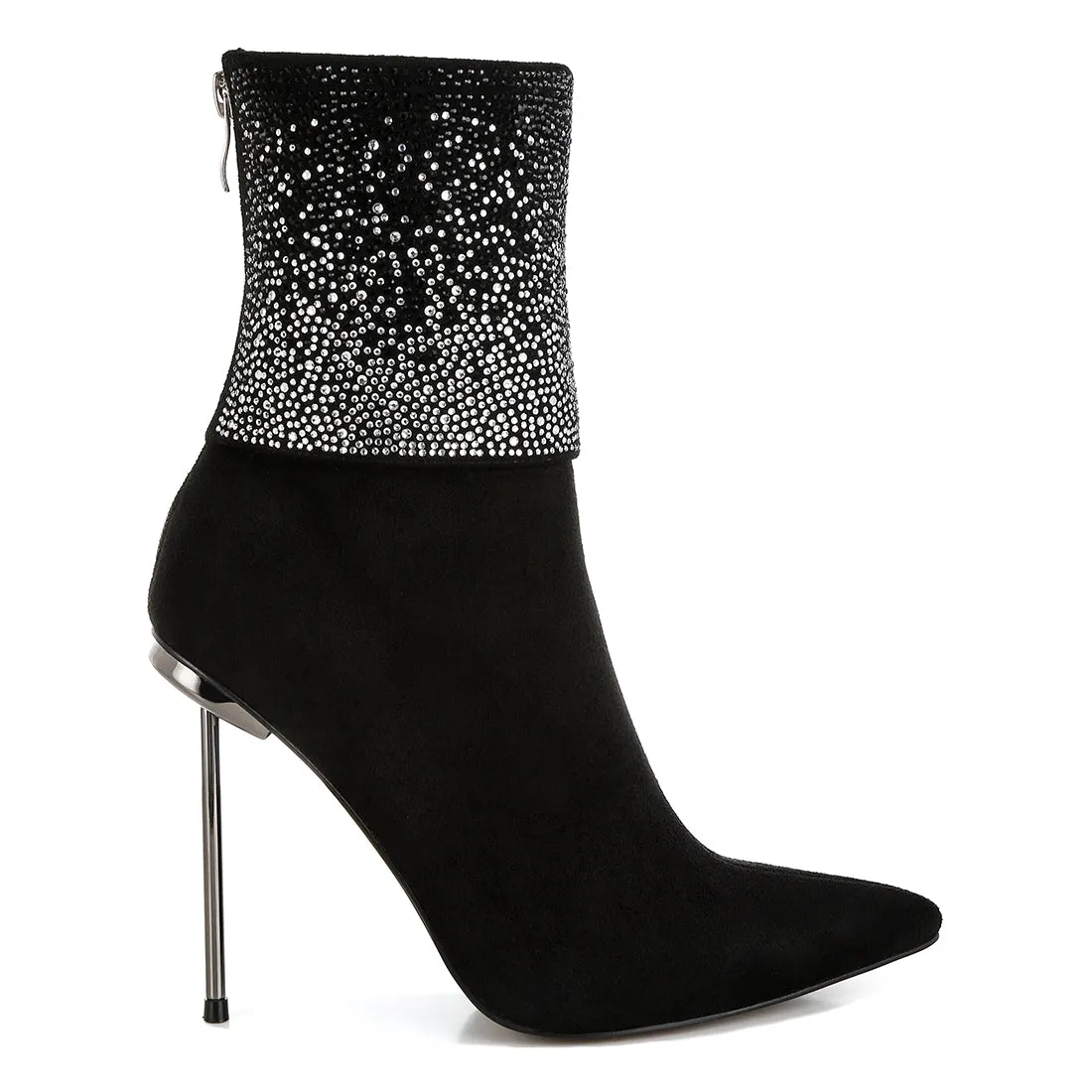 Rhinestones Embellished Foldover Boots