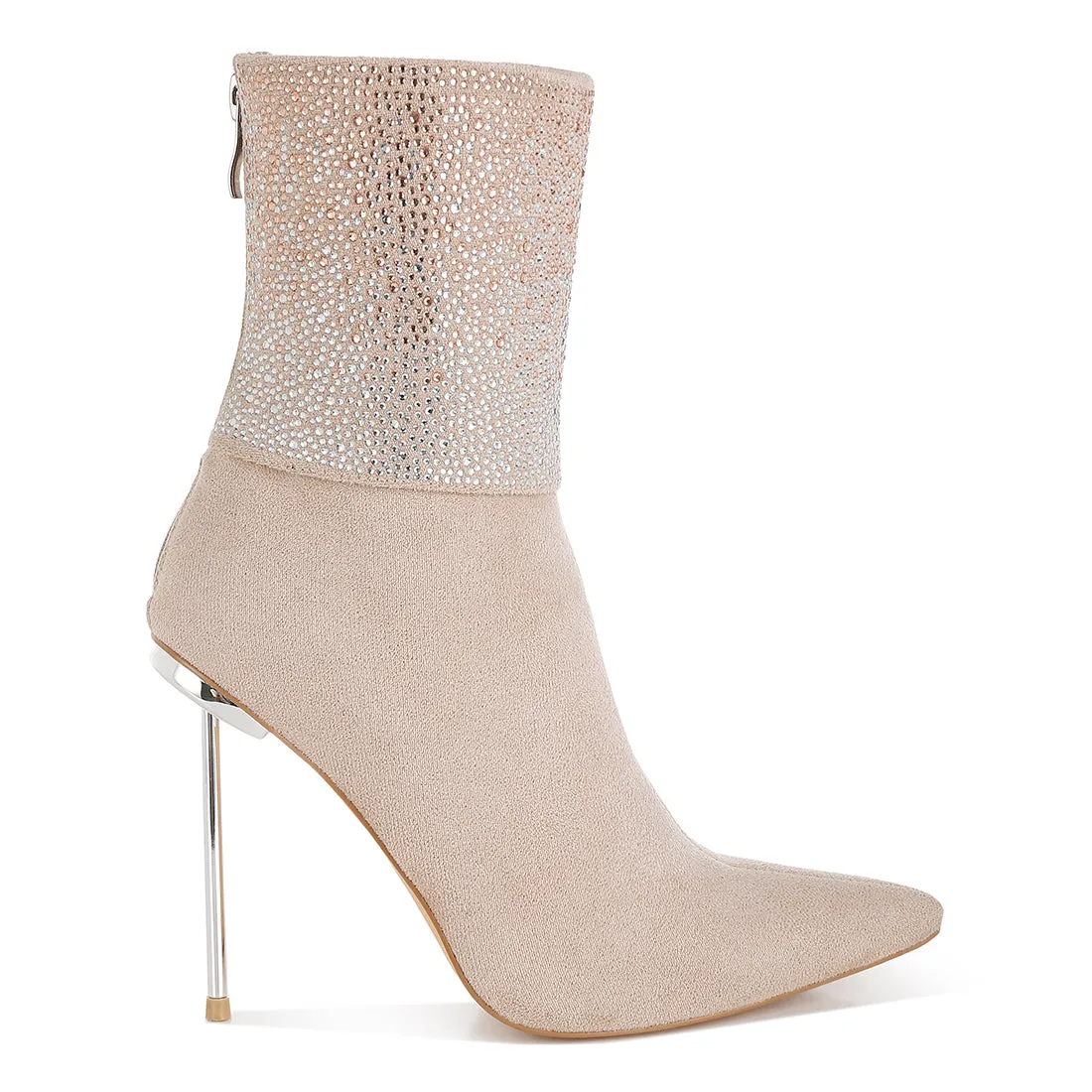 Rhinestones Embellished Foldover Boots