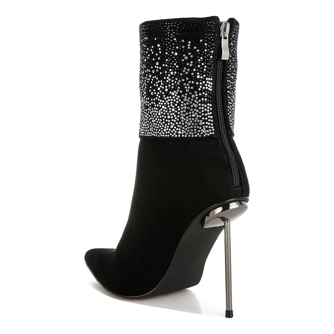 Rhinestones Embellished Foldover Boots