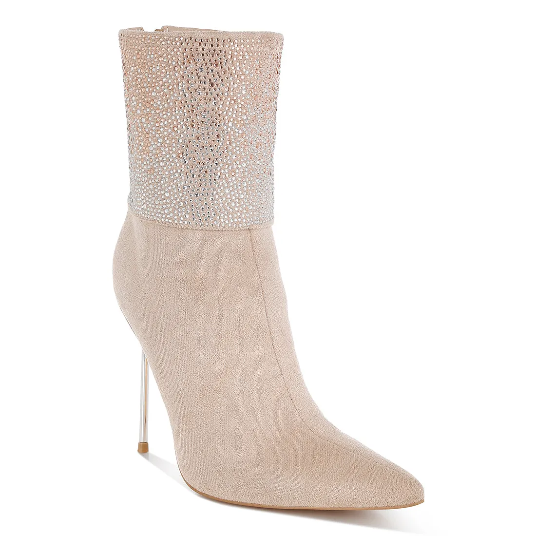 Rhinestones Embellished Foldover Boots