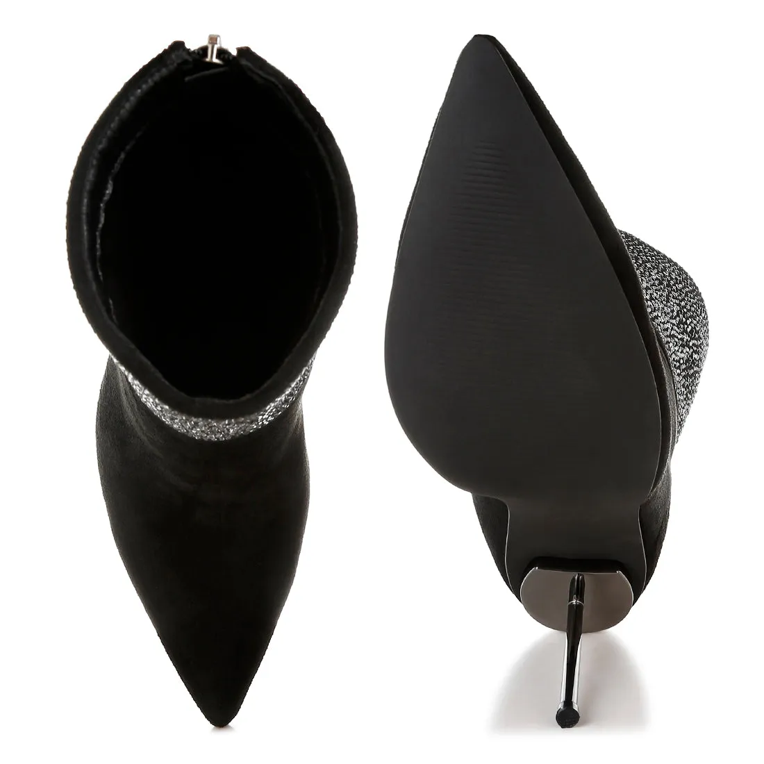 Rhinestones Embellished Foldover Boots