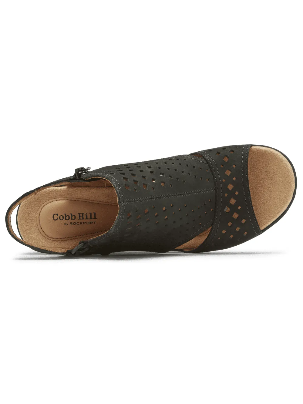 Rockport Womens Cobb Hill Janna 2 Wedge Sandal Black CH9172