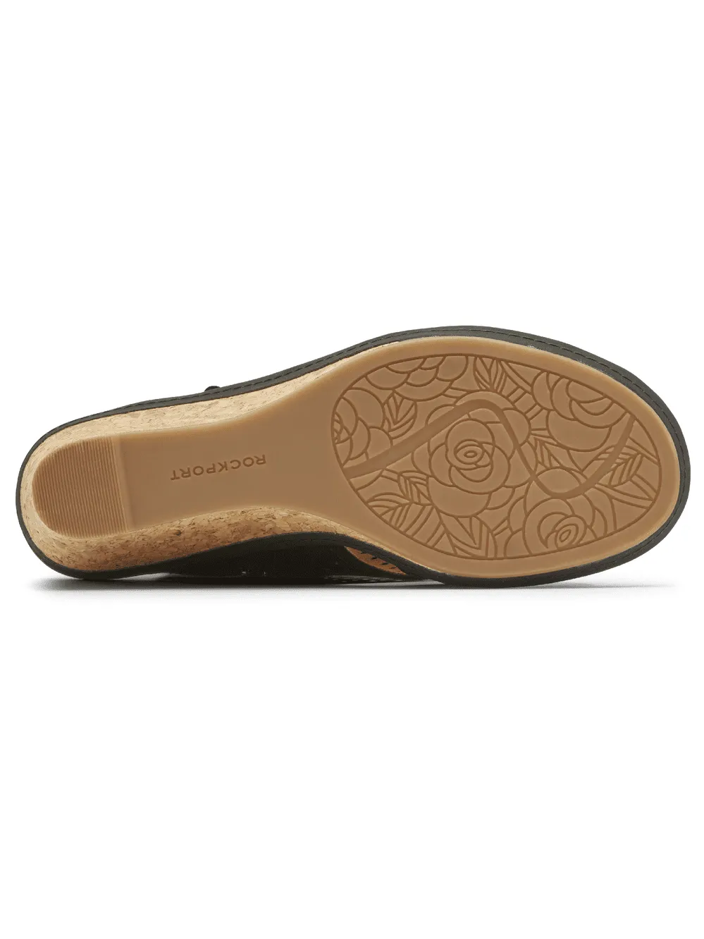 Rockport Womens Cobb Hill Janna 2 Wedge Sandal Black CH9172
