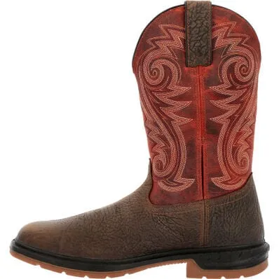 Rocky Men's Worksmart 11" WP Comp Toe Western Work Boot -Brown- RKW0385