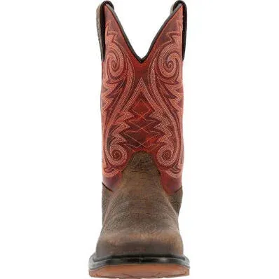 Rocky Men's Worksmart 11" WP Comp Toe Western Work Boot -Brown- RKW0385