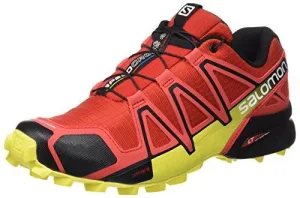 Salomon Men's Speedcross 4 Trail Running Shoes Radiant Red/Black / Corona Yellow 10