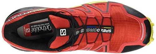 Salomon Men's Speedcross 4 Trail Running Shoes Radiant Red/Black / Corona Yellow 10