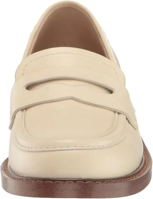 Sam Edelman Colin Modern Ivory Leather Slip On Rounded Toe Classic Loafers