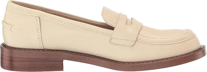 Sam Edelman Colin Modern Ivory Leather Slip On Rounded Toe Classic Loafers