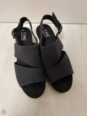 Sandals Heels Wedge By Toms In Black, Size: 8