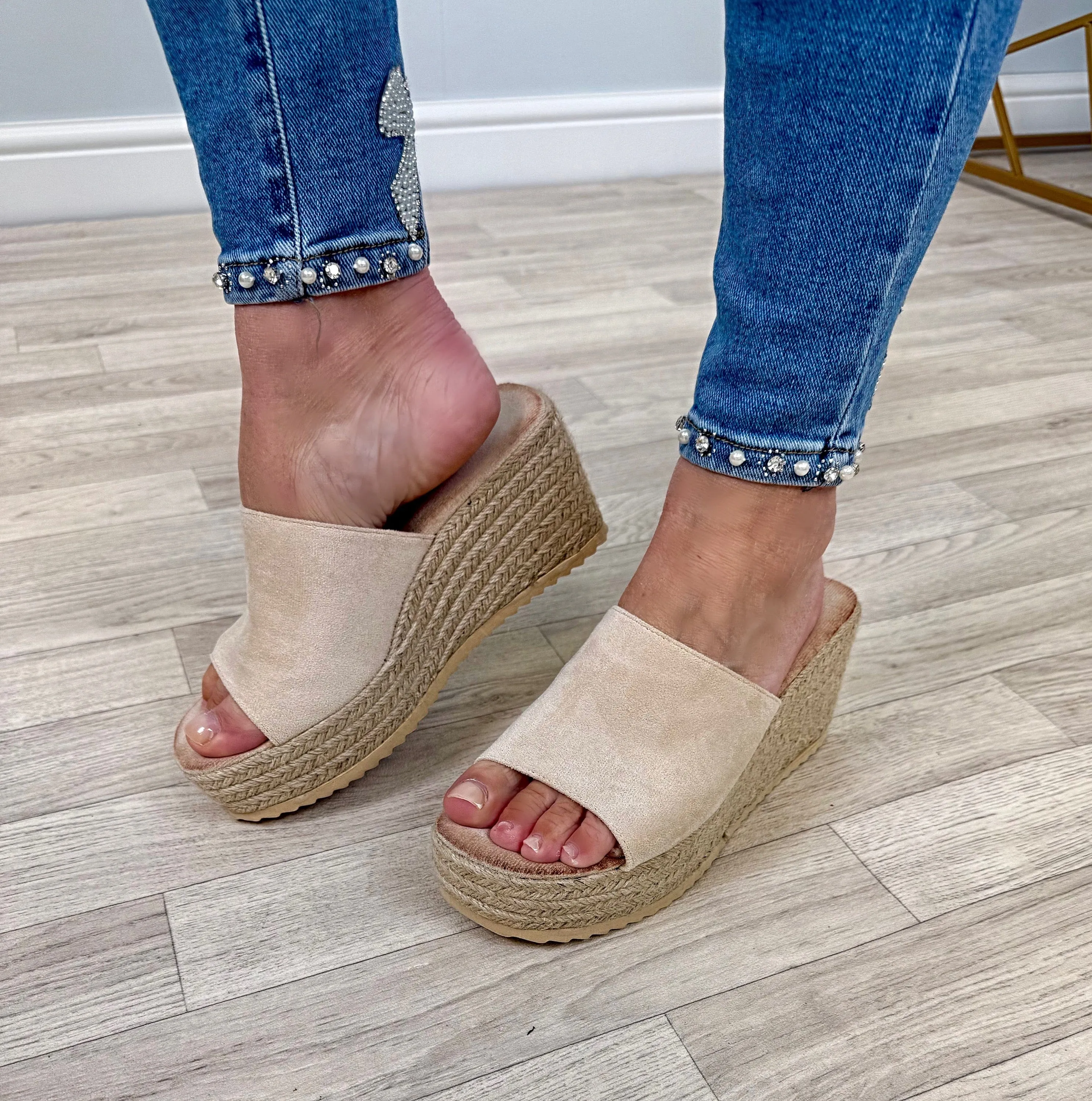 Seraphina Espadrille Platform Wedges – Chic & Comfortable Sand