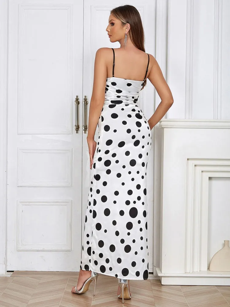 Sexy Polka Dot Maxi Dress