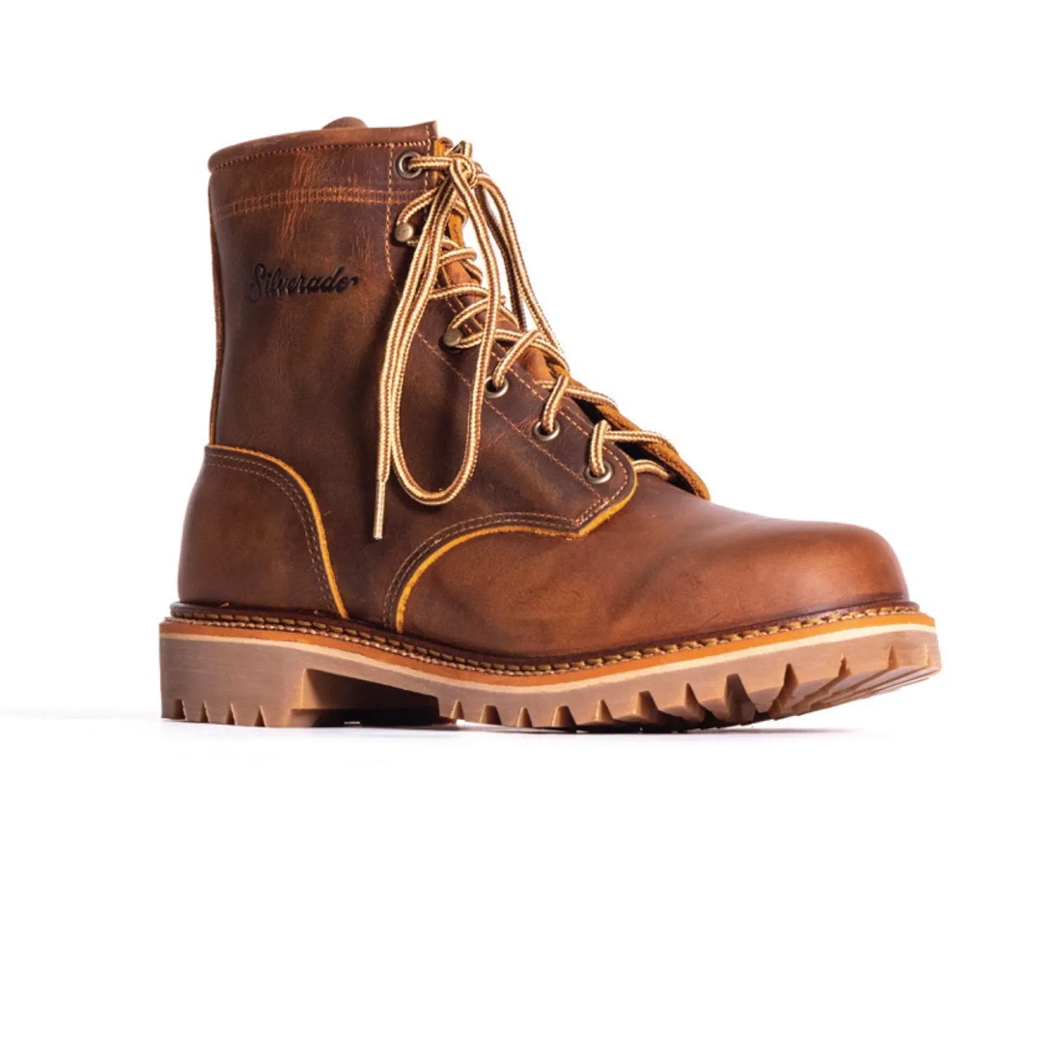 Silverado Mens 6in Lumberjack Shipyard Oil Tan Leather Work Boots
