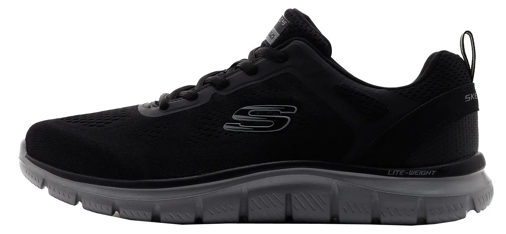 Skechers Track Broader Black Charcoal Mens Trainers Shoes