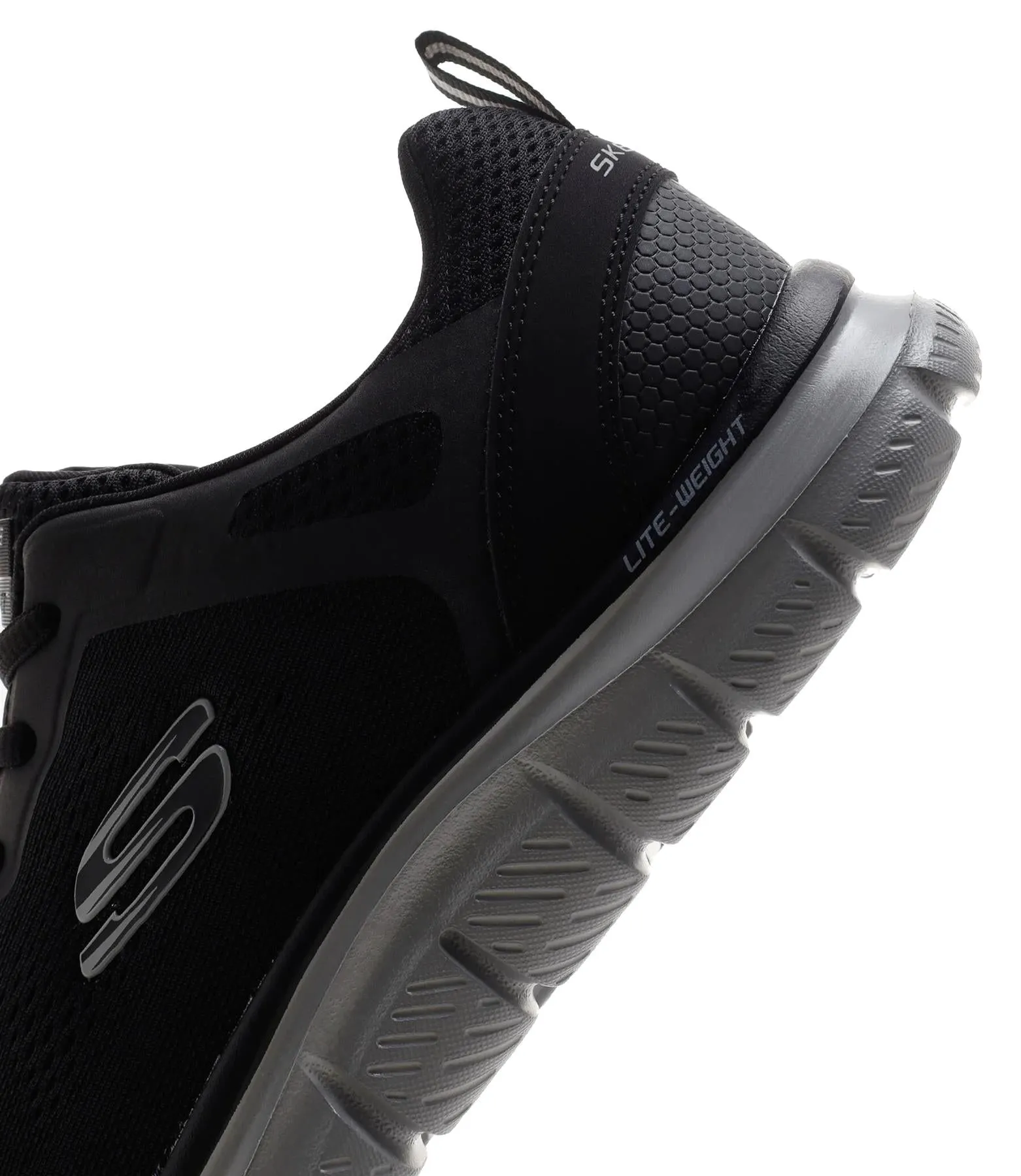 Skechers Track Broader Black Charcoal Mens Trainers Shoes