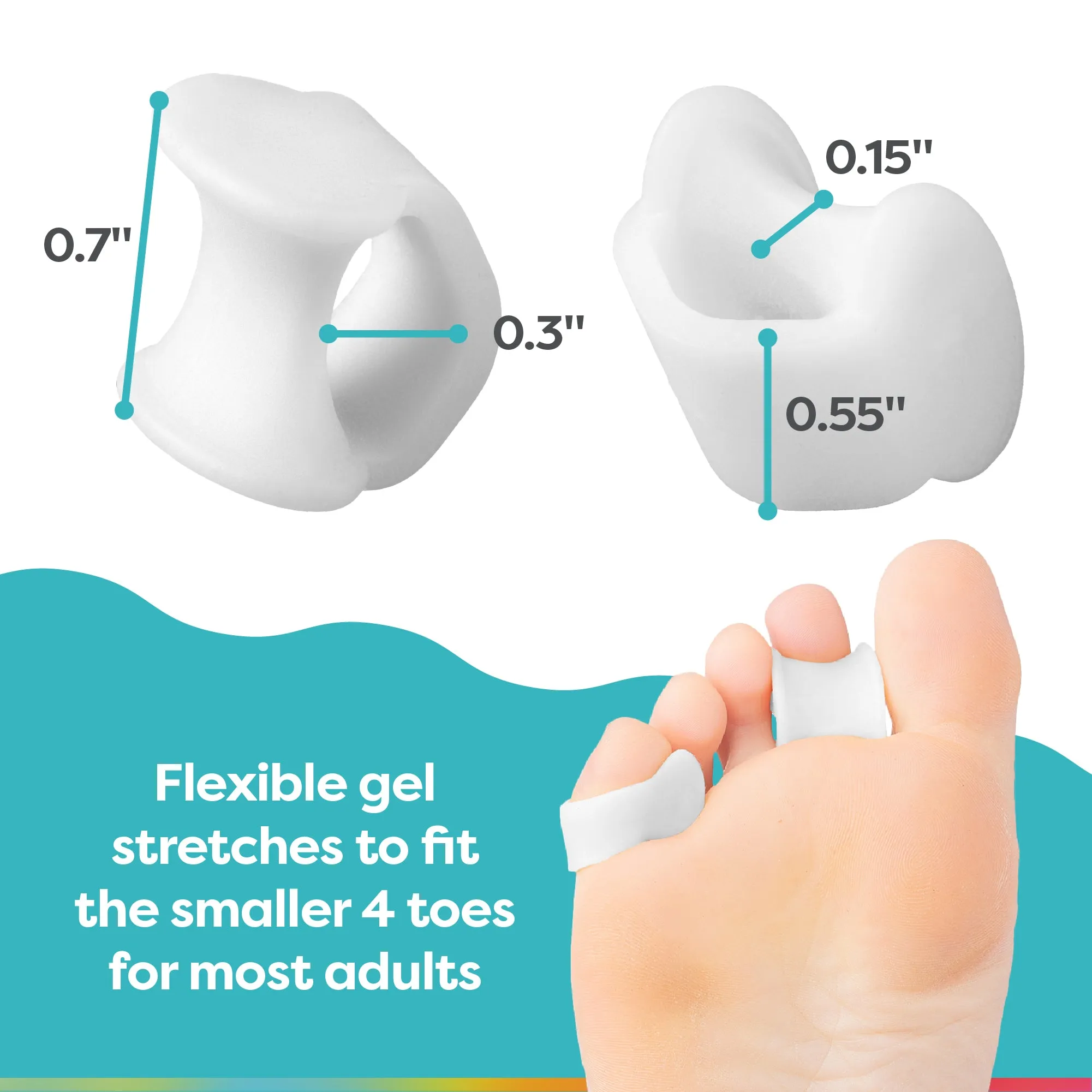 Small Single Loop Toe Spacer for Bunionettes