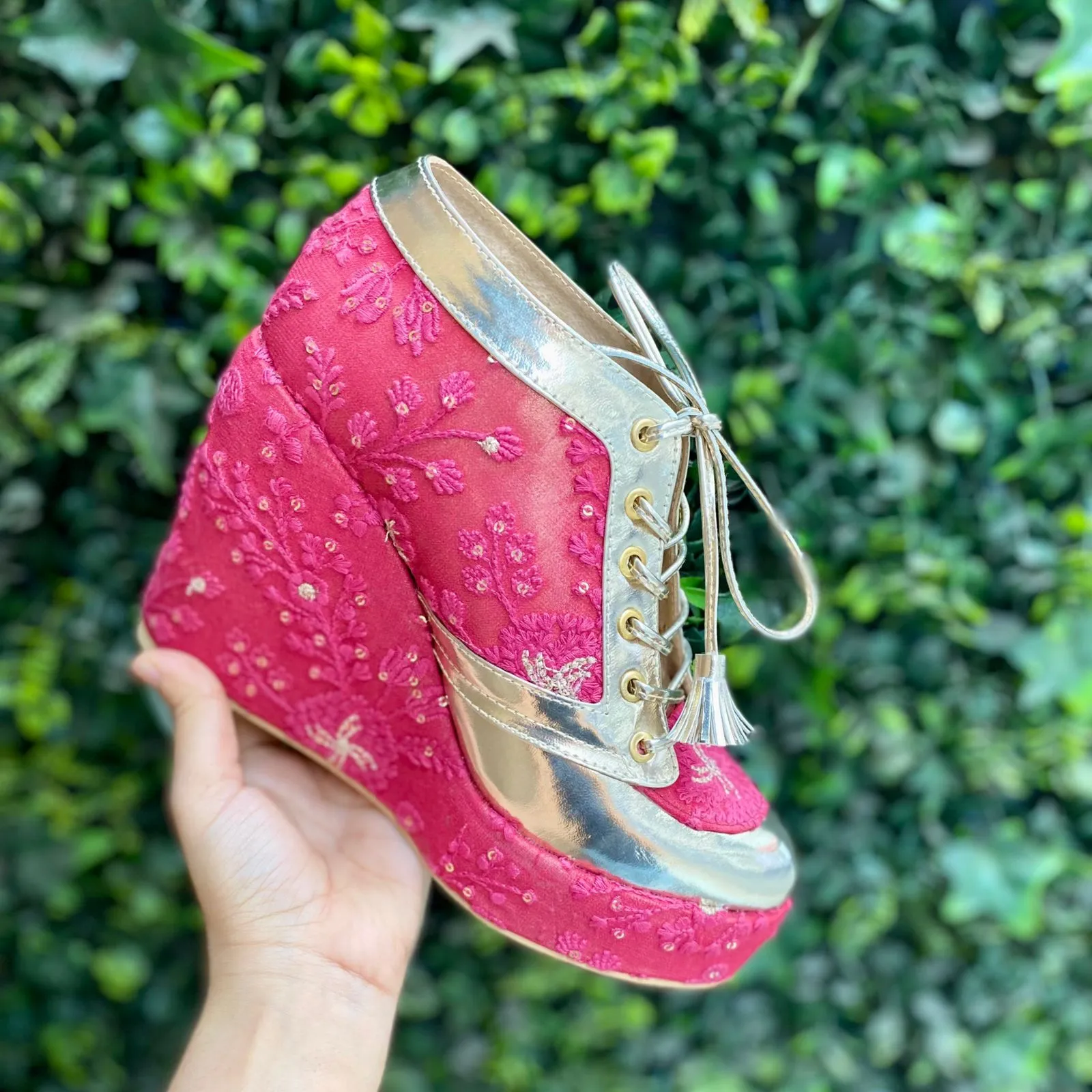 Sneaker wedge (Maroon) Bridal shoes wedges