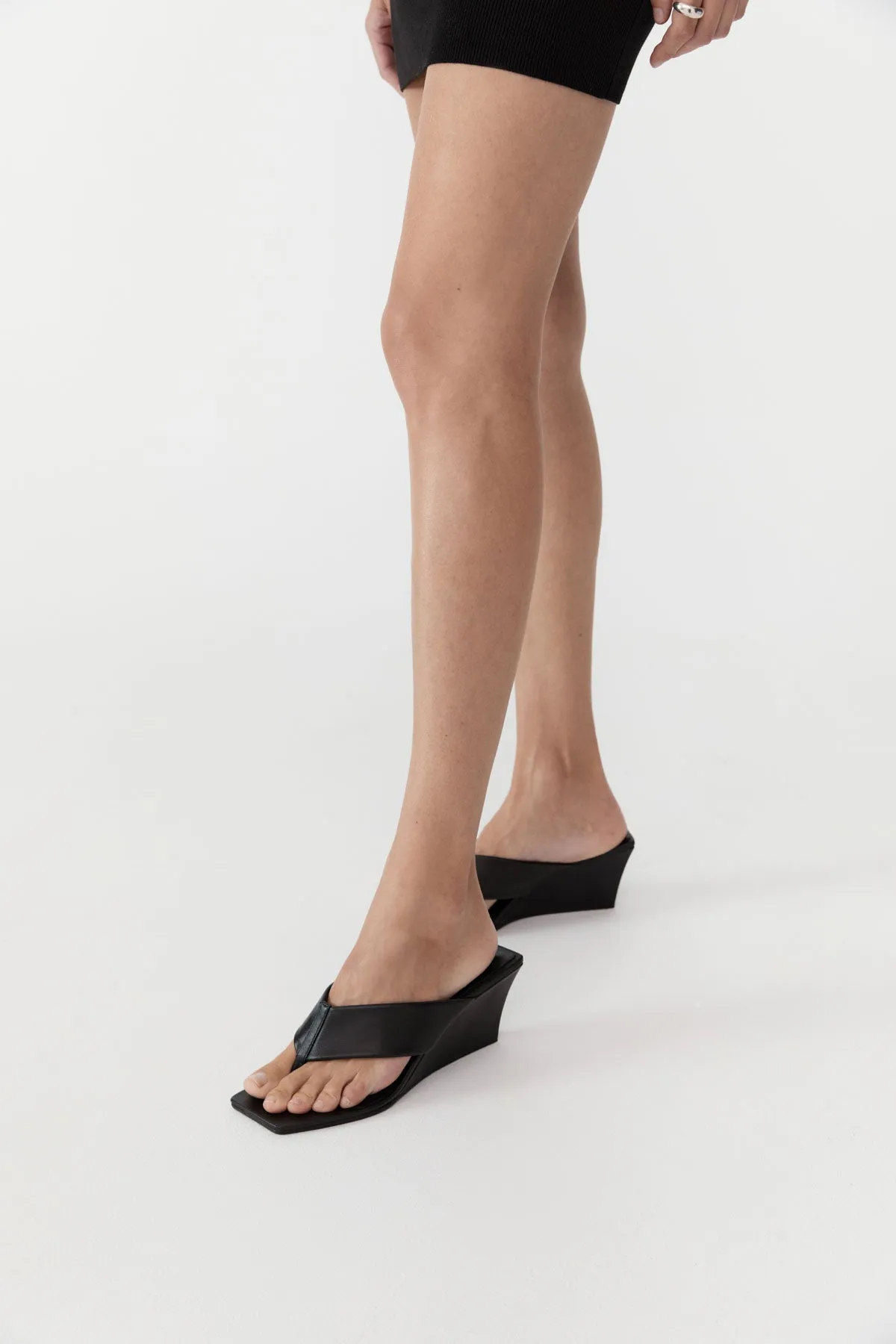 Soft Thong Wedge - Black