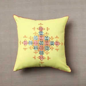 Soof Embroidery Cotton Cushion Cover (16 x 16 in)