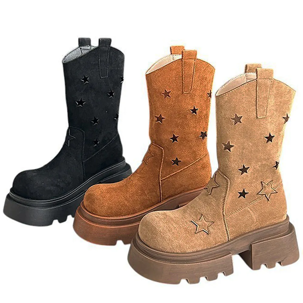 Star Cut-Out Platform Boots