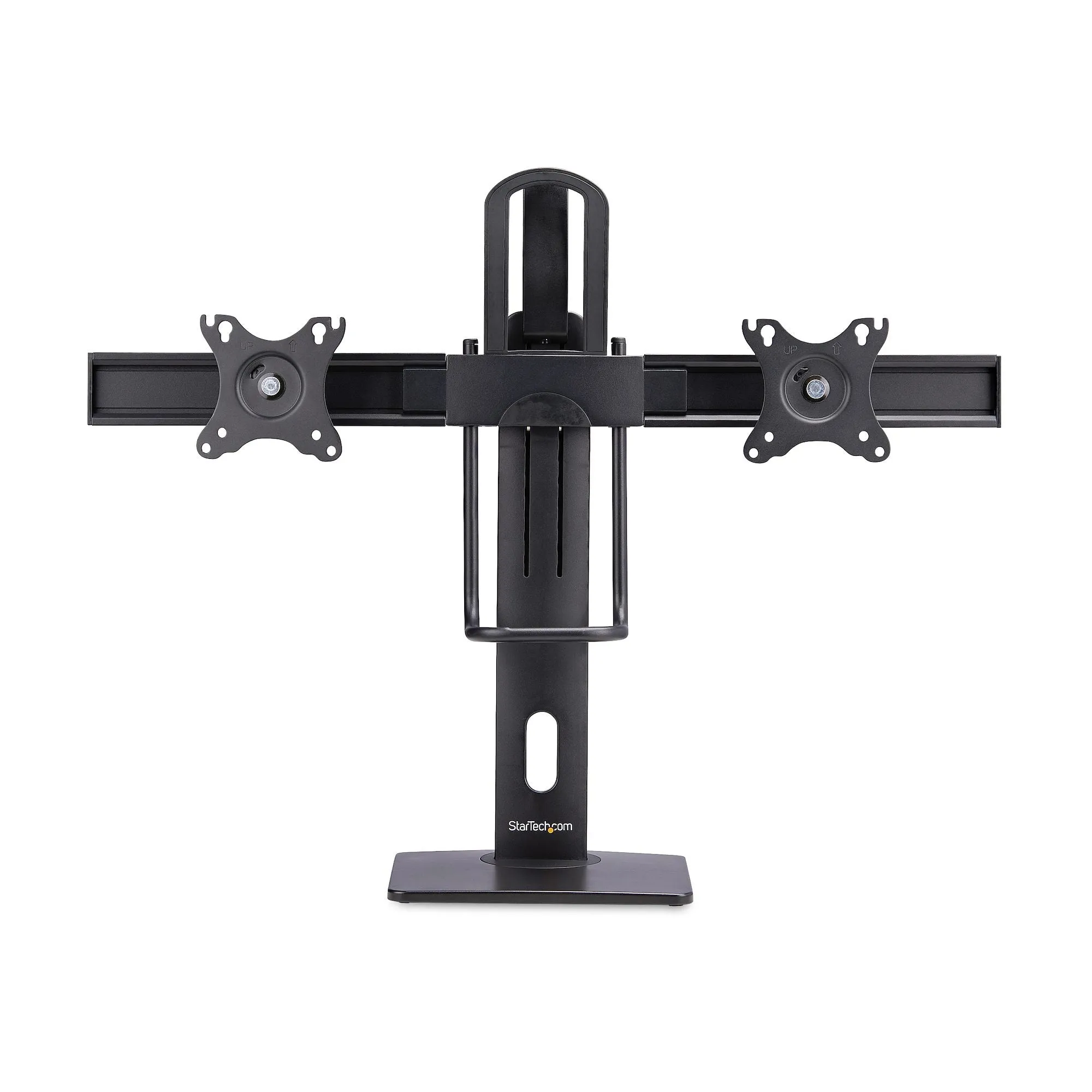 Startech.Com Crossbar Dual Monitor Desk Stand, Double 27Inch Screens/Vesa Stand - For 2 Monitors - Black