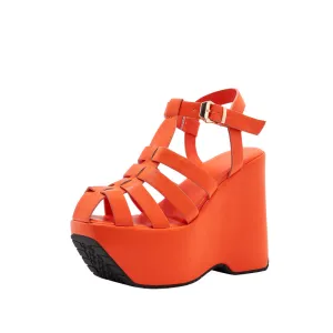 Strappy Roman Sandals Wedge Heels Summer Shoes for Women