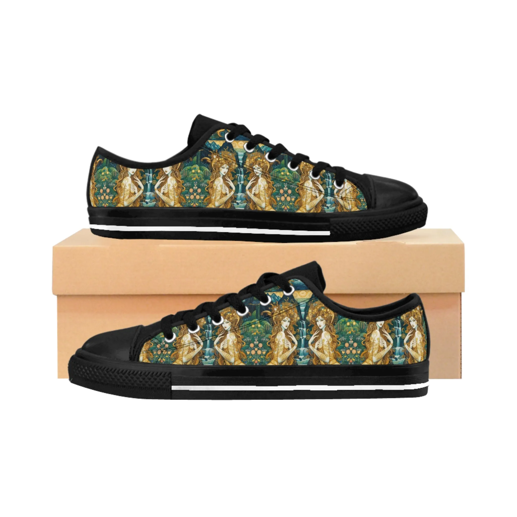 Stylish Men's Sneakers with Water Nymphs Design by Gregg Acini Adoree Designs