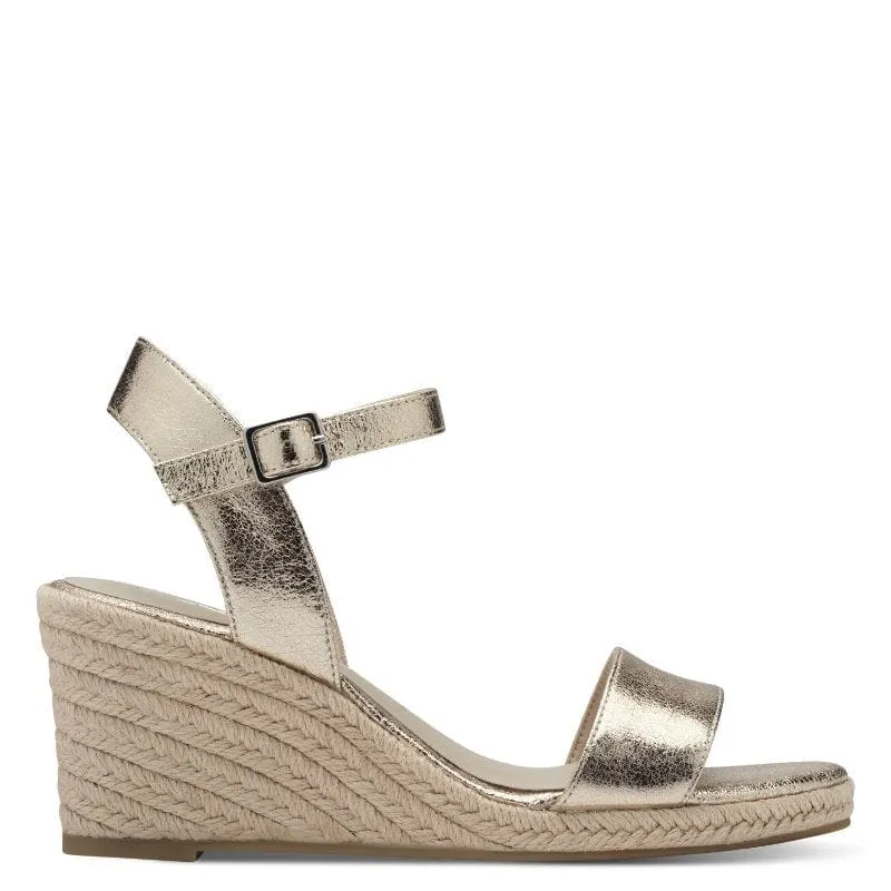 Tamaris Womens Gold High-Heel Sandal 1-28300-42