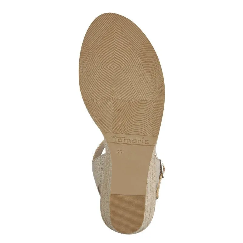 Tamaris Womens Gold High-Heel Sandal 1-28300-42