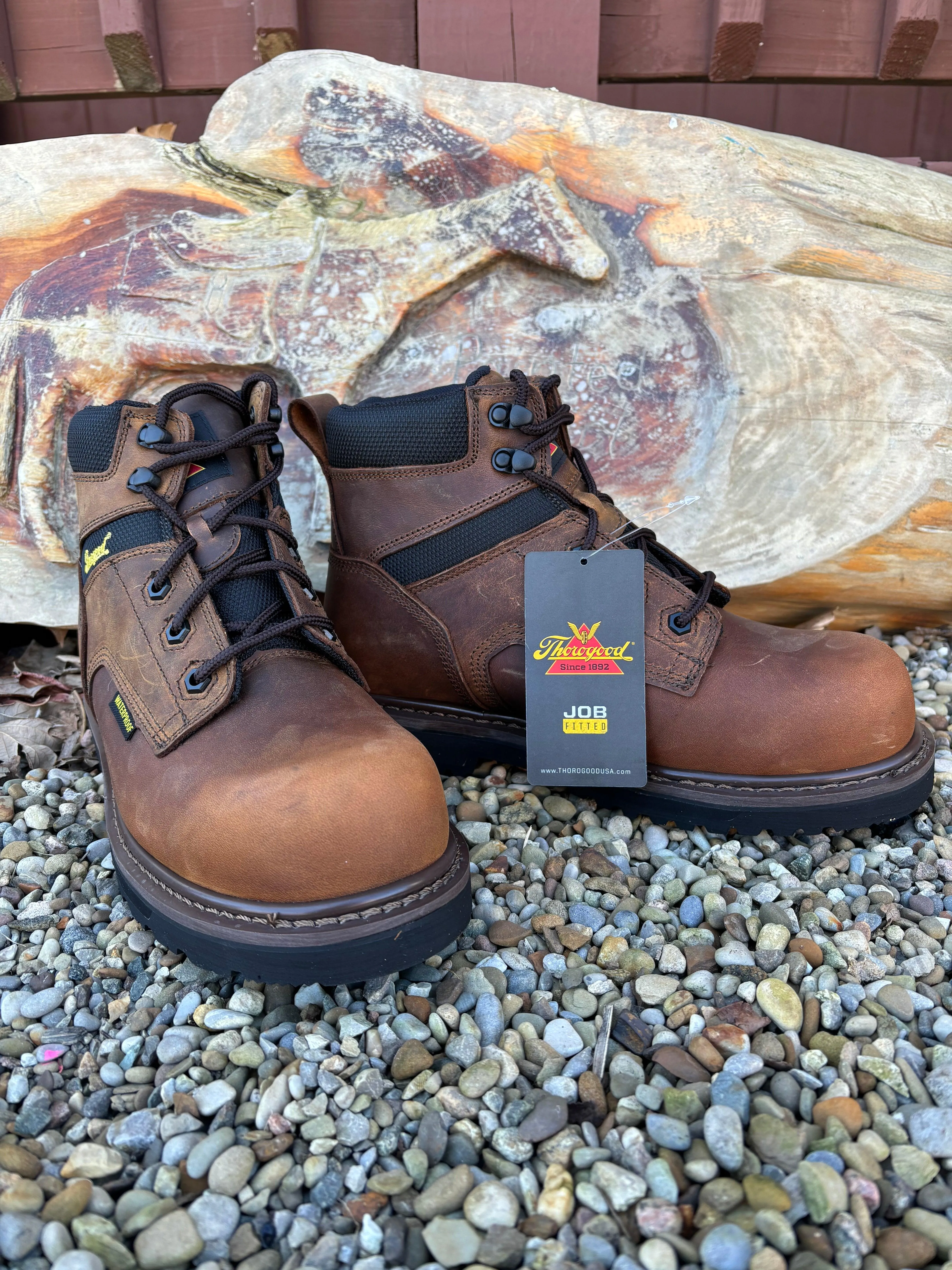 Thorogood Men's Job-Site Series 6” Crazyhorse Waterproof Safety Toe Work Boots 804-4143