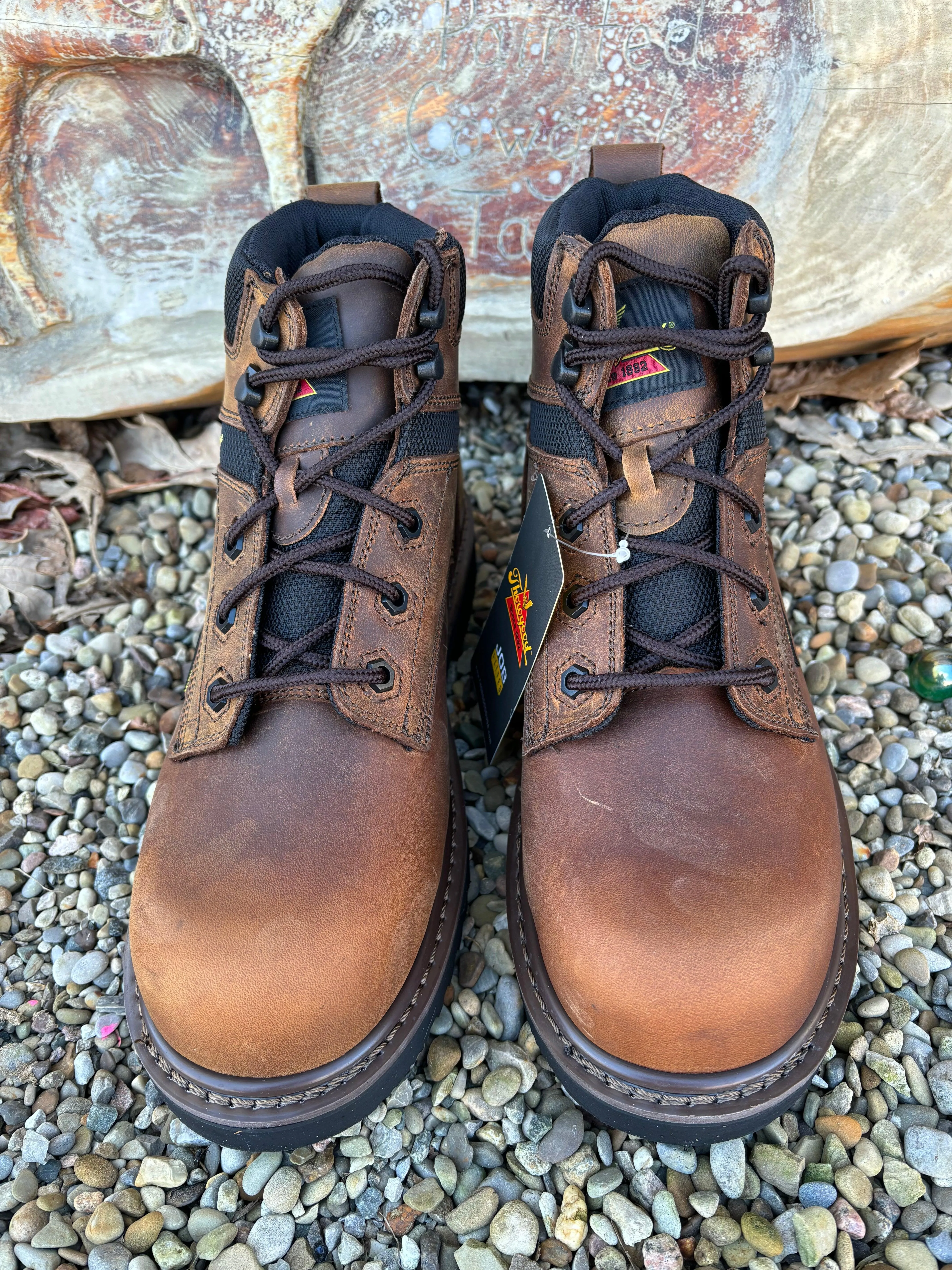 Thorogood Men's Job-Site Series 6” Crazyhorse Waterproof Safety Toe Work Boots 804-4143