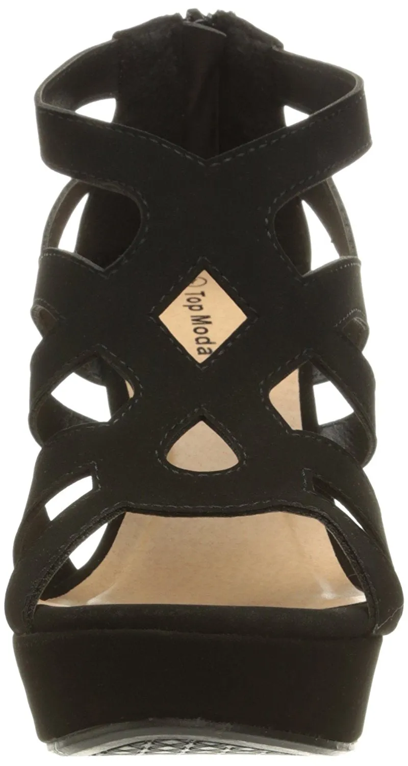 Top Moda Womens Ella-15 Fashion Wedge Sandals