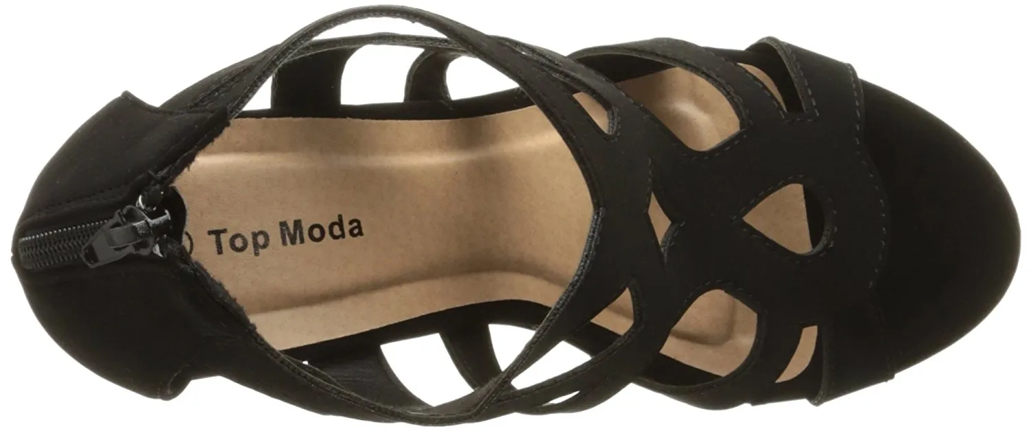 Top Moda Womens Ella-15 Fashion Wedge Sandals